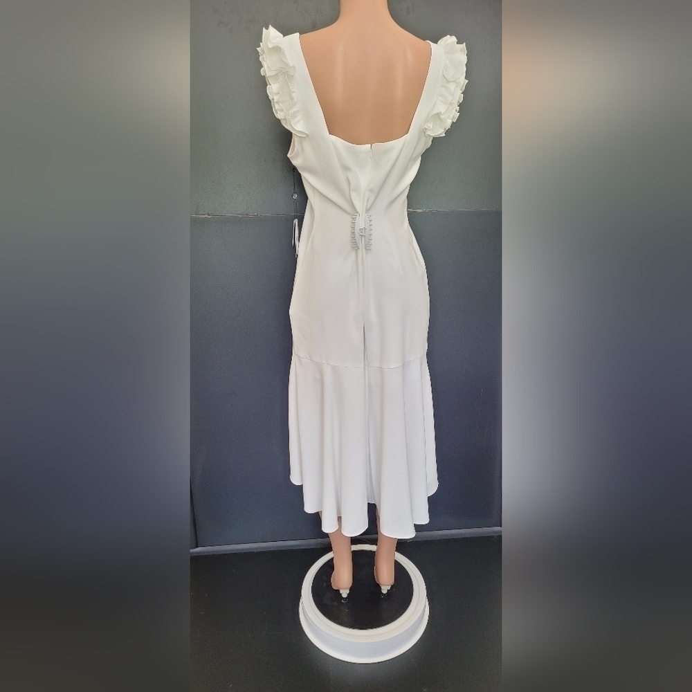 Adrianna Papell Satin Crepe High Low Dress - Picture 6 of 11